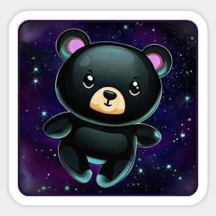 Black Bear In Space Sticker